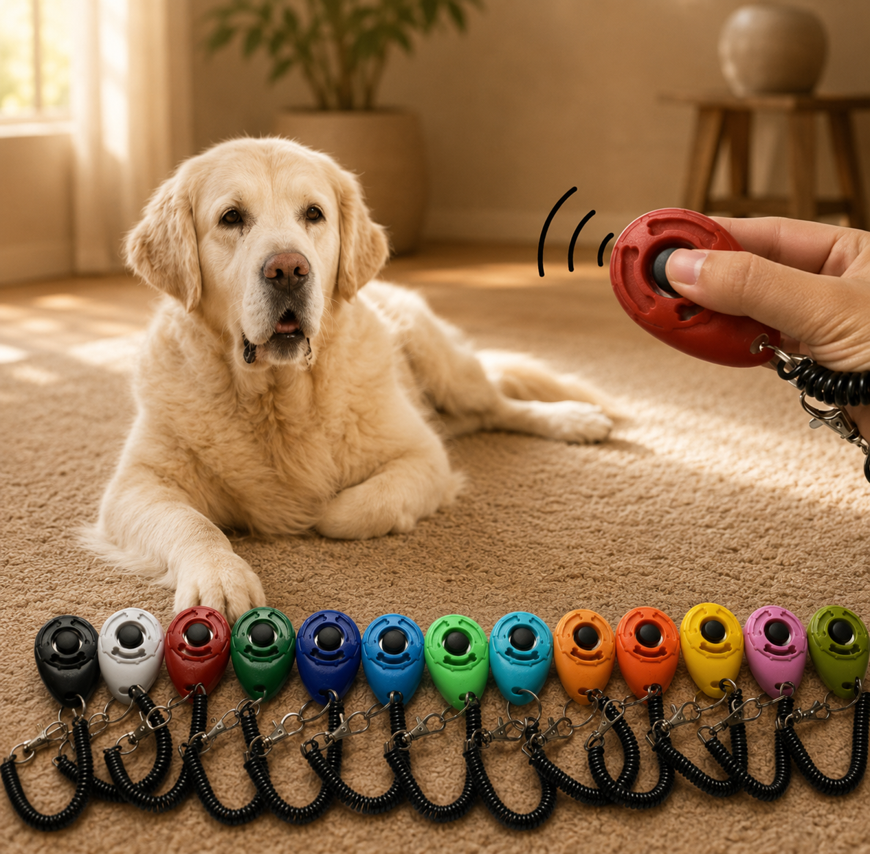 Dog Training Clicker Aid Adjustable WristStrap Sound Plastic Pet Cat Click Trainer Key Chain Dog Repeller Dog Supplies ﻿