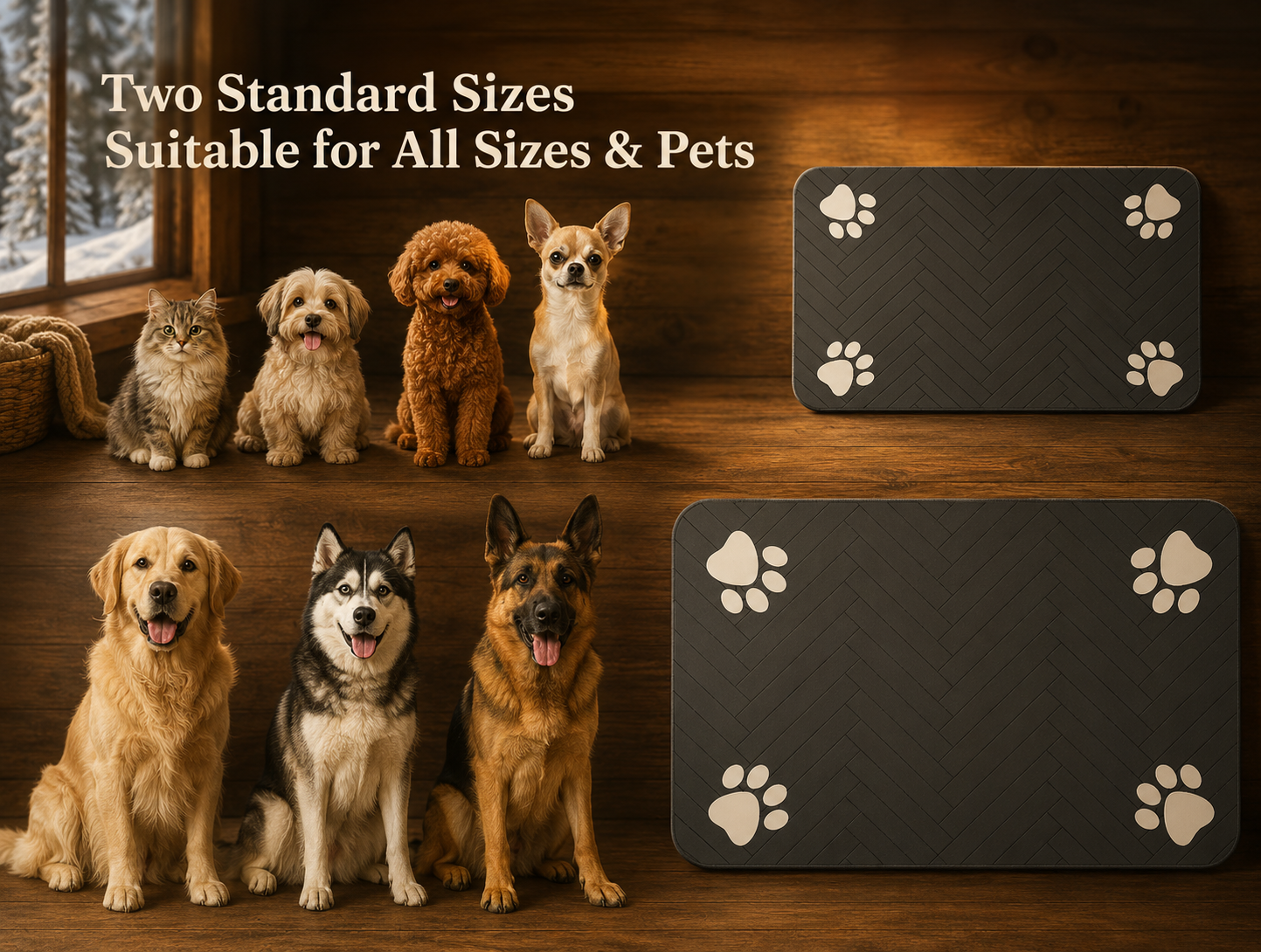 Non-Slip Waterproof Pet Feeding Mat – Absorbent Placemat for Dog & Cat Bowls