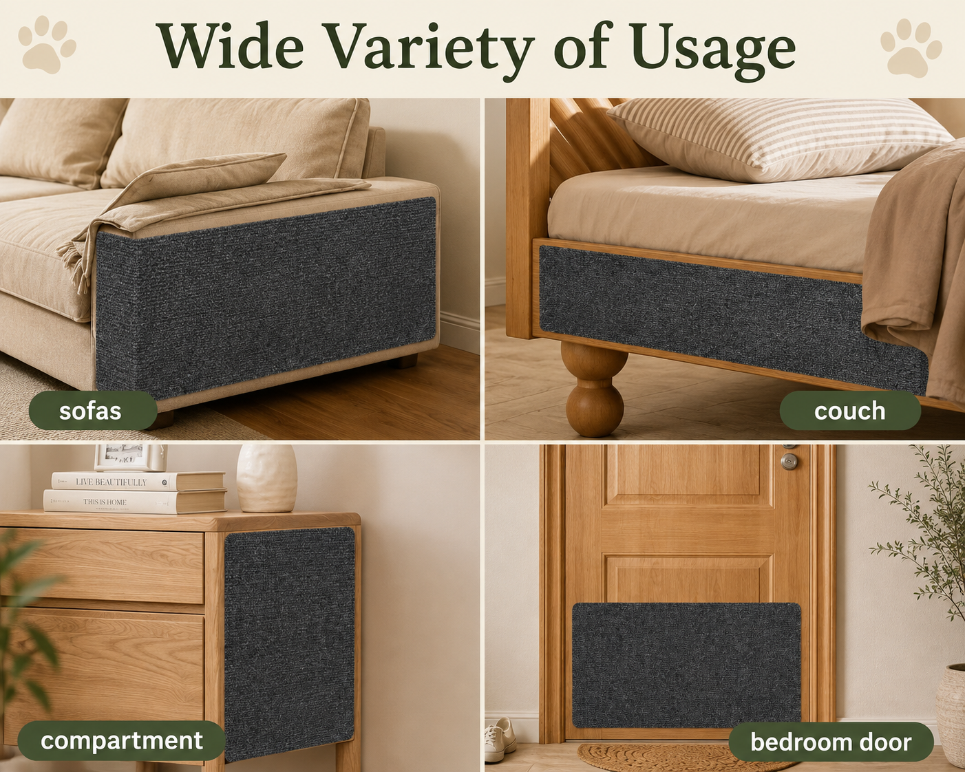 Self-Adhesive Cat Scratching Mat – Trimmable DIY Furniture Protector for Sofas, Walls & Corners, Multiple Sizes & Colors