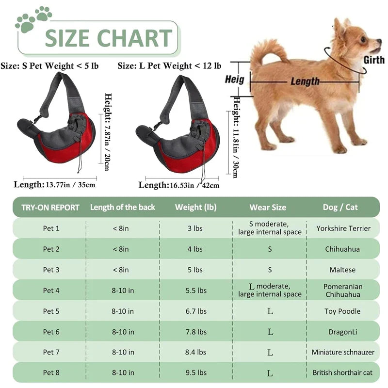 Mesh Sling Crossbody Pet Cat Dog Carrier Shoulder Bag