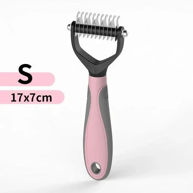 Double-Sided Dematting Comb for Cats & Dogs – Stainless Steel shedding Brush, Detangles Mats & Removes Loose Undercoat, Safe for All Breeds