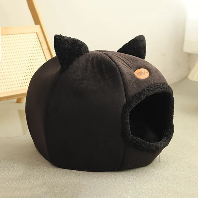 Cozy Cat Cave Bed – Warm Winter Nest House for Cats & Small Dogs, Soft Removable Cushion, Non-Slip Bottom (M/L/XL)