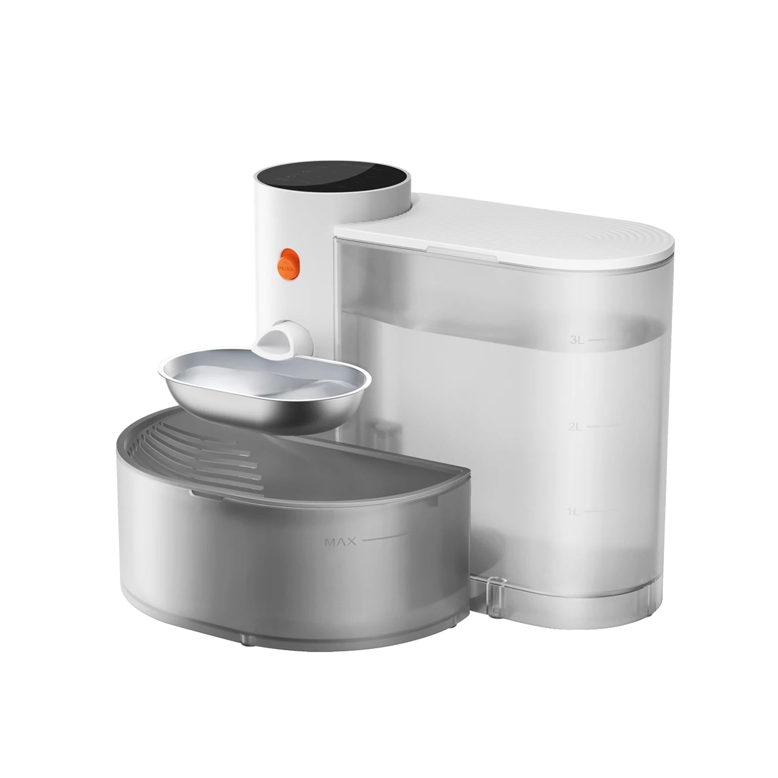 Wireless Automatic Cat Water Fountain – Stainless Steel Pet Water Dispenser with LCD Display, 3L Tank, Cordless Battery-Powered Drinking Bowl for Cats & Dogs