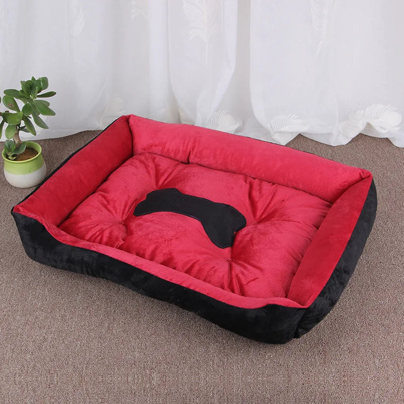 Cozy Square Dog Sofa Bed – Soft Plush Cushion for Cats & Dogs