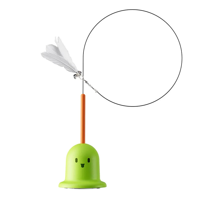 Interactive Cat Feather Wand Toy – Rotating Teaser for Kittens