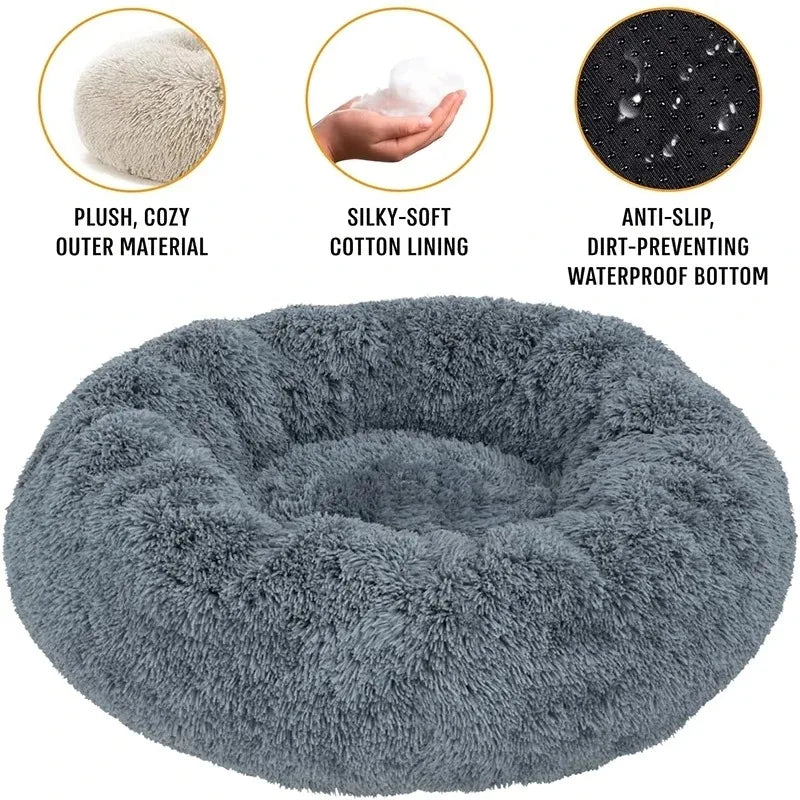 Round Pet Bed – Cozy Plush Bed for Dogs & Cats