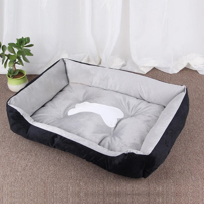 Cozy Square Dog Sofa Bed – Soft Plush Cushion for Cats & Dogs