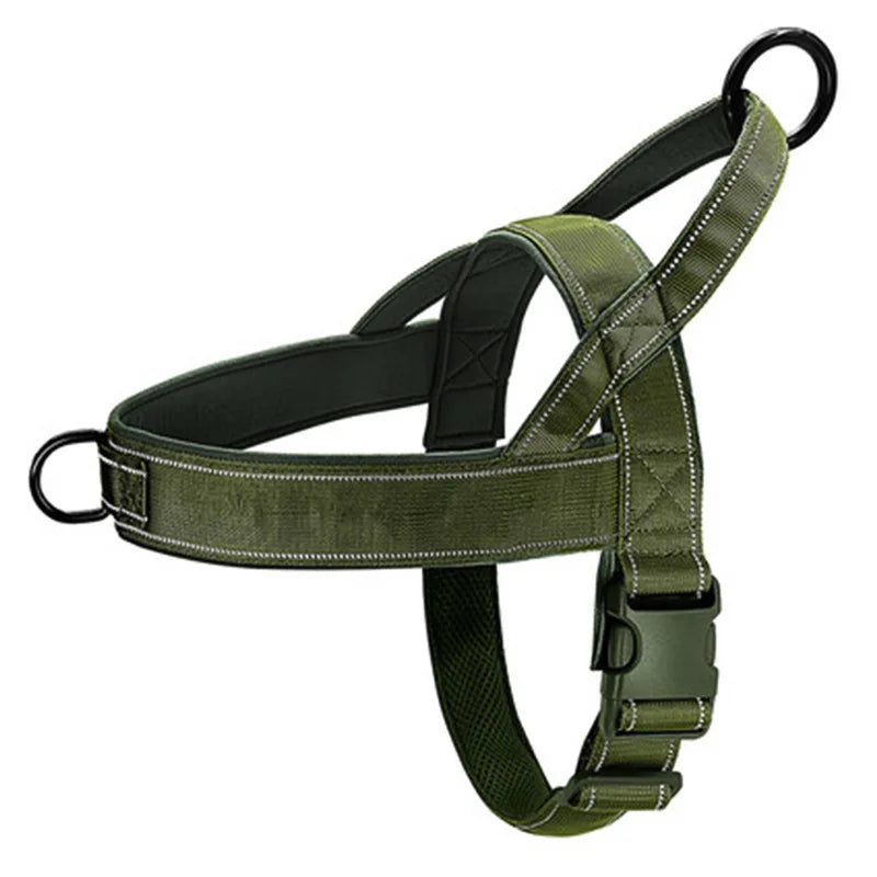 No-Pull Tactical Dog Harness – Adjustable 1000D Nylon for Large Dogs