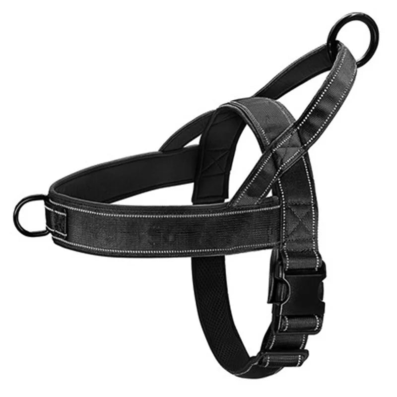 No-Pull Tactical Dog Harness – Adjustable 1000D Nylon for Large Dogs