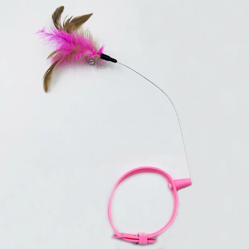 Interactive Cat Feather Wand Toy – Rotating Teaser for Kittens