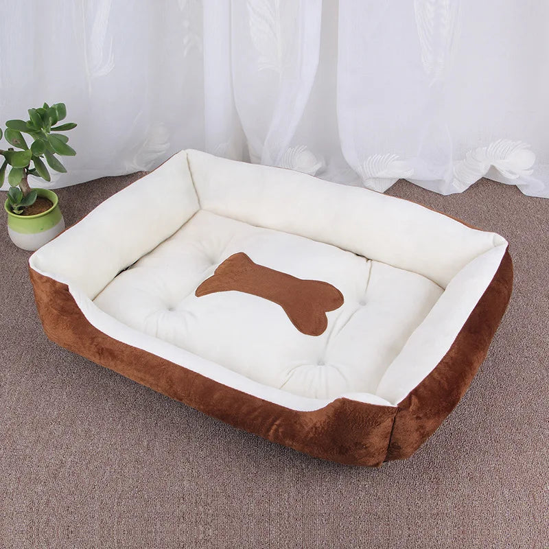 Cozy Square Dog Sofa Bed – Soft Plush Cushion for Cats & Dogs