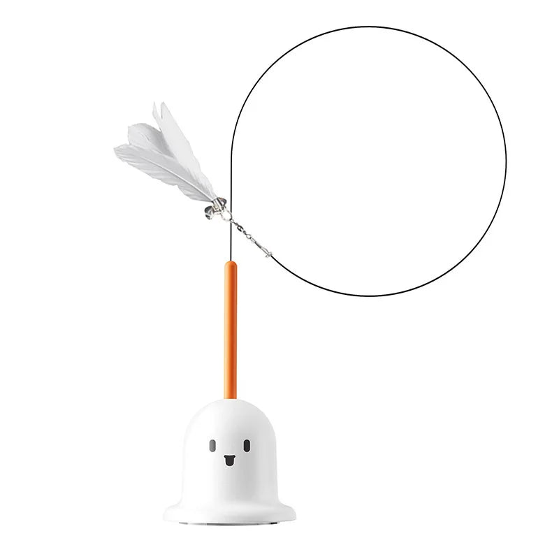 Interactive Cat Feather Wand Toy – Rotating Teaser for Kittens