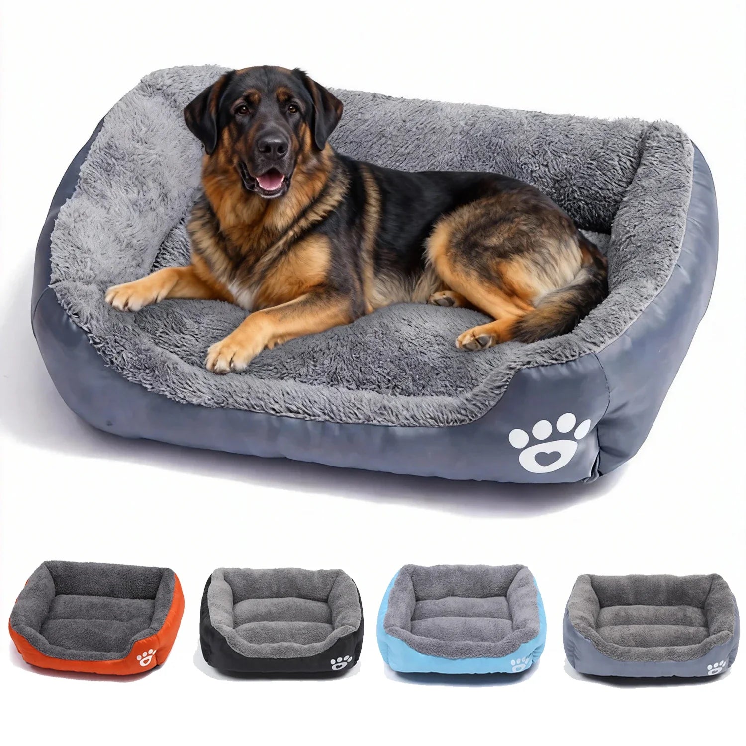 Cozy Square Dog Sofa Bed – Soft Plush Cushion for Cats & Dogs