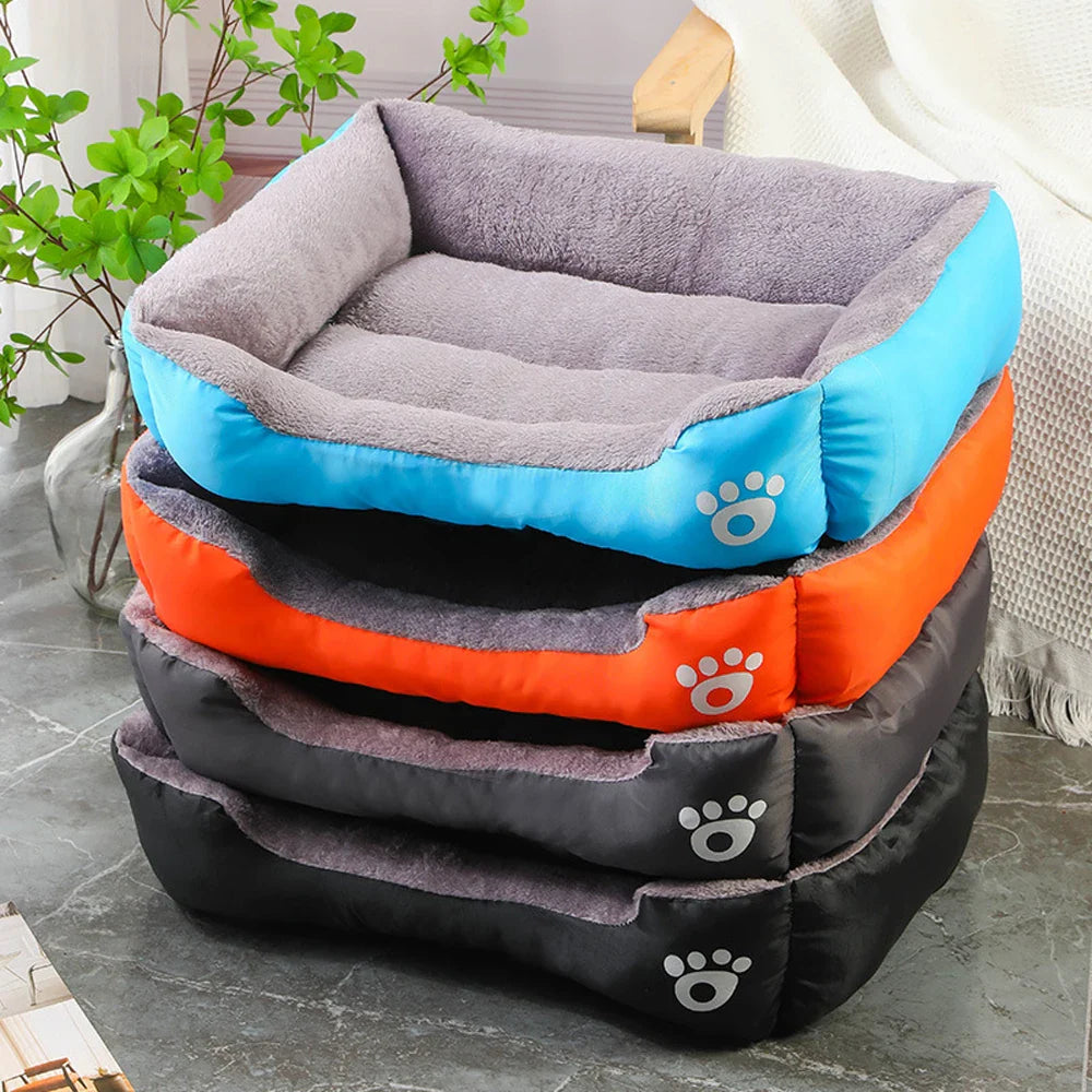 Cozy Square Dog Sofa Bed – Soft Plush Cushion for Cats & Dogs