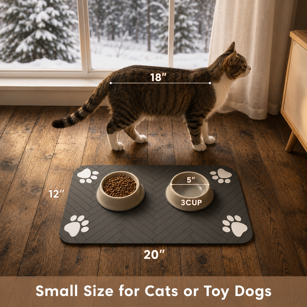 Non-Slip Waterproof Pet Feeding Mat – Absorbent Placemat for Dog & Cat Bowls