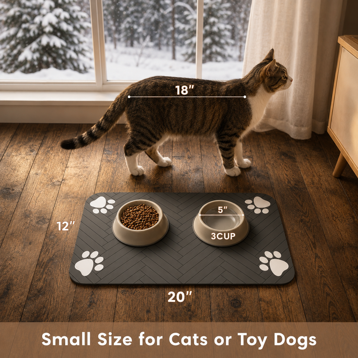 Non-Slip Waterproof Pet Feeding Mat – Absorbent Placemat for Dog & Cat Bowls