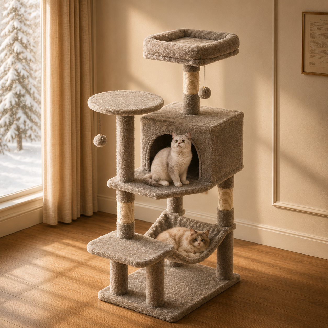 Cat Tree Tall Multi-Cat Climbing Tower