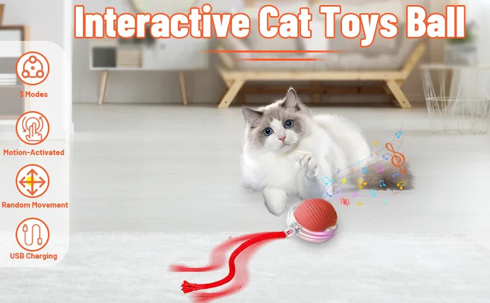 The Growing Mart Interactive Cat Toy – Automatic Rolling Smart Ball for Endless Play