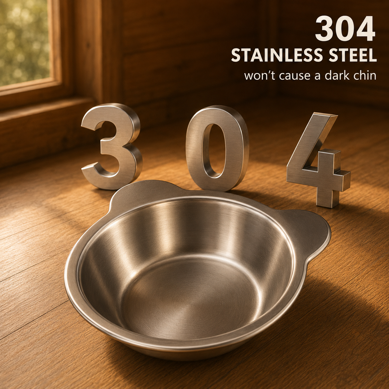‌304 Stainless Steel Raised Cat Bowl with 15° Elevated Design Tilted Neck Guard Healthy Feeding Shatterproof for Cats Puppies